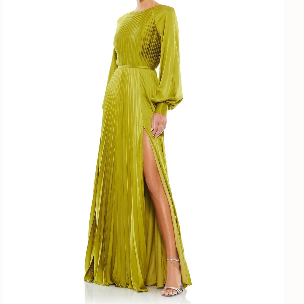 Mac Duggal Long Sleeve Green Dress